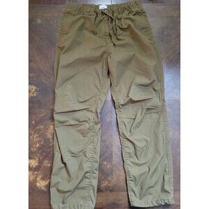 H&M Khaki Pants Mens Small Relaxed Fit Tan Drawstring Waist Hiking Walking